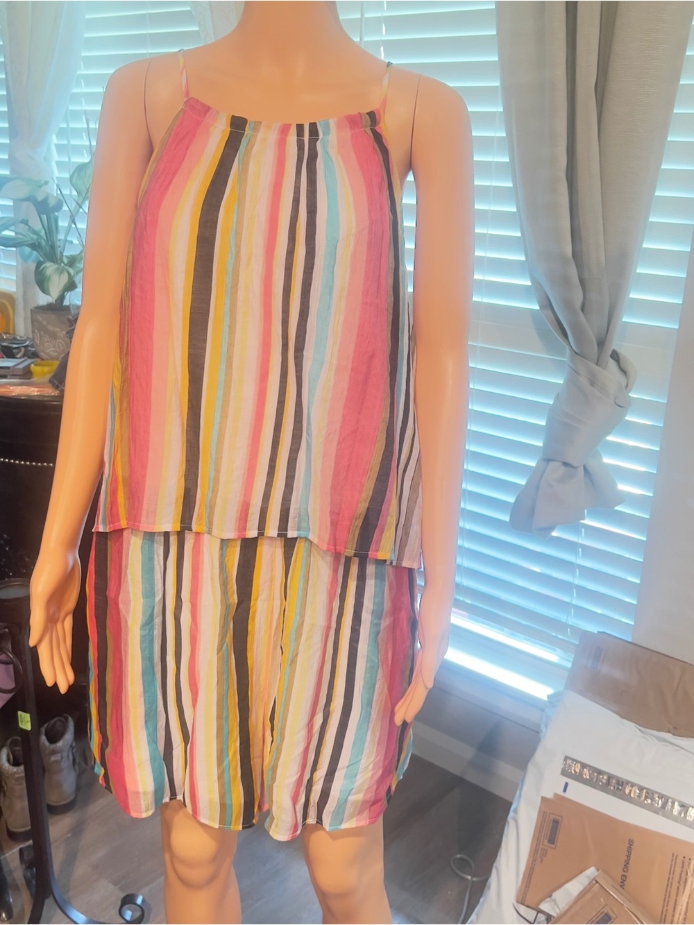 Davi & Dani Women's Multicolor Striped Jumpsuit Romper 2XL